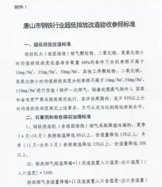 河北省鋼鐵、焦化、燃煤電廠深度減排攻堅(jiān)方案