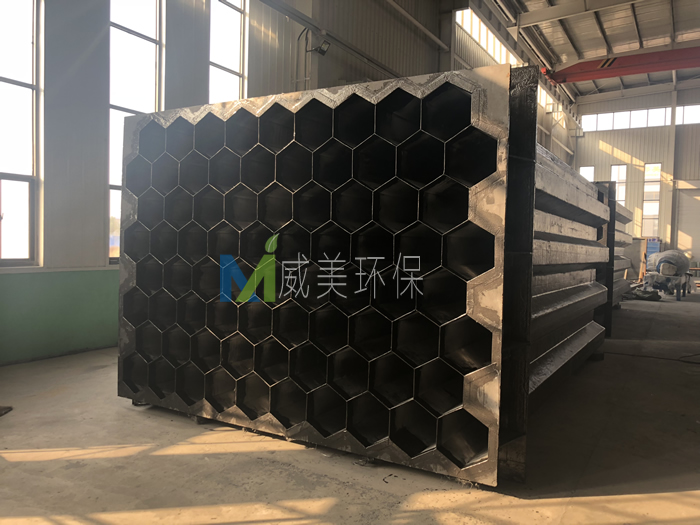 制作好的方形濕式電除塵器陽極系統(tǒng)