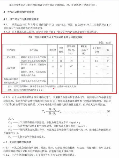 《安徽省水泥工業(yè)大氣污染物排放標(biāo)準(zhǔn)》